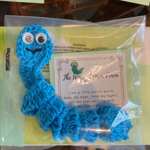 SPECIAL 2 for $25 Handmade 8” wiggly Worry Worm with Poem Amigurumi - Picture 5 of 16